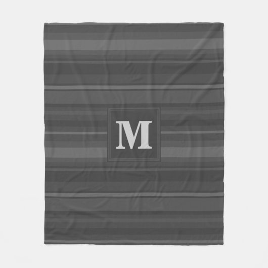 Couverture Polaire Bandes de charbon de monogramme (Devant)