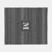 Couverture Polaire Bandes de charbon de monogramme (Devant (Horizontal))