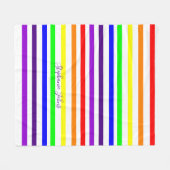 Couverture Polaire Bandes de couleur arc-en-ciel Monogrammes de nom m (Devant (Horizontal))