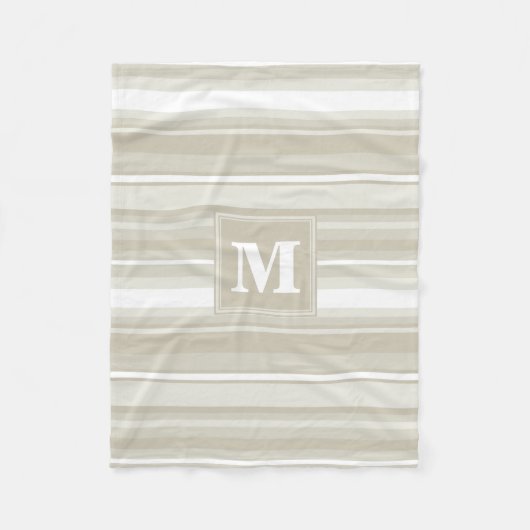 Couverture Polaire Bandes de grès monogramme (Devant)