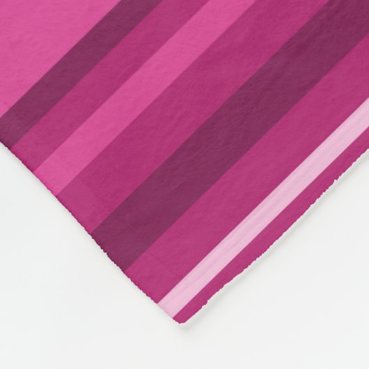 Couverture Polaire Bandes de monogramme fuchsia (Coin)