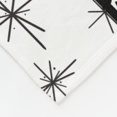 Couverture Polaire Bandes de Motifs rétro noir et blanc 1 (Coin)