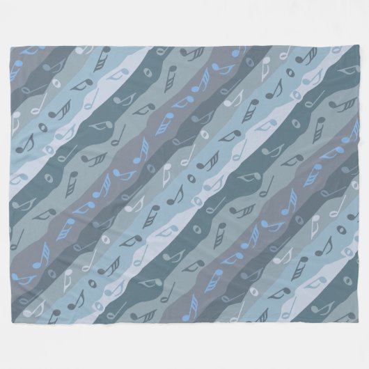 Couverture Polaire Bandes de notes de musique (Devant (Horizontal))