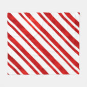 Couverture Polaire Bandes de Sucre de canne d'aquarelle rouge (Devant (Horizontal))