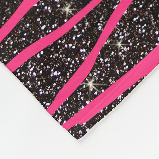 Couverture Polaire Bandes de zèbre rose chaud noir parties scintillan (Coin)