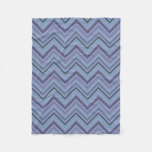 Couverture Polaire Bandes de zigzag gris bleu (Devant)