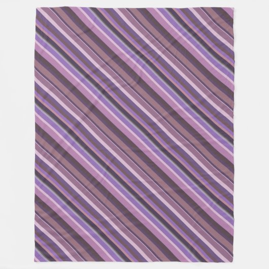 Couverture Polaire Bandes diagonales mauves (Devant)