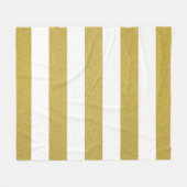 Couverture Polaire Bandes d'or, Blancs, Motif rayé (Devant (Horizontal))