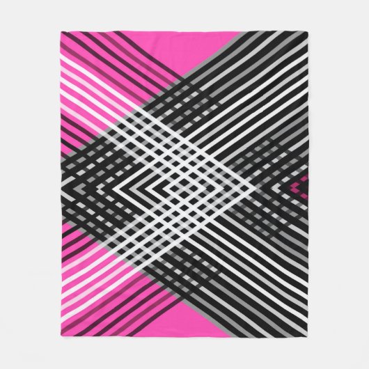 Couverture Polaire Bandes entrelacées en noir et blanc et gris sur un (Devant)