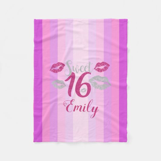 Couverture Polaire Bandes Et Lèvres Violettes (Devant)