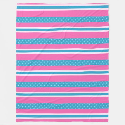 Couverture Polaire Bandes et Pois (Devant)