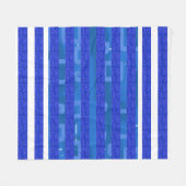 Couverture Polaire Bandes géométriques blanches bleues cool (Devant (Horizontal))