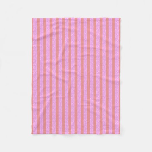 Couverture Polaire Bandes géométriques roses (Devant)