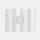 Couverture Polaire Bandes gris clair monogrammes (Devant (Horizontal))
