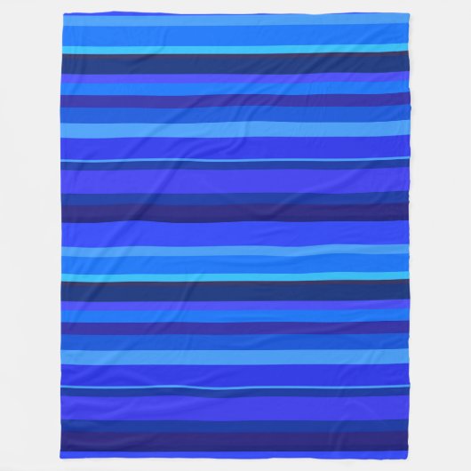 Couverture Polaire Bandes horizontales bleues (Devant)
