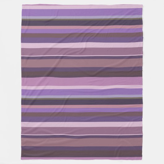 Couverture Polaire Bandes horizontales mauves (Devant)