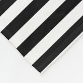 Couverture Polaire Bandes horizontales noires et blanches de taille m (Coin)