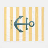 Couverture Polaire Bandes jaunes et Ancre bleue (Devant (Horizontal))