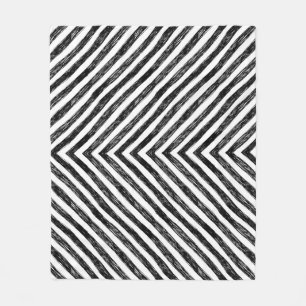 Couverture Polaire Bandes linéaires noires, motif sans couture.