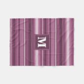 Couverture Polaire Bandes mauve monogrammes (Devant (Horizontal))