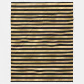 Couverture Polaire Bandes Noir Et Or Froissées (Devant)