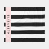 Couverture Polaire Bandes noires et blanches, Gravées, Lignes, Votre  (Devant (Horizontal))