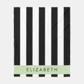 Couverture Polaire Bandes noires et blanches, Gravées, Lignes, Votre  (Devant)