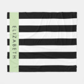 Couverture Polaire Bandes noires et blanches, Gravées, Lignes, Votre  (Devant (Horizontal))