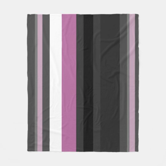 Couverture Polaire Bandes noires, grises et blanches (Devant)