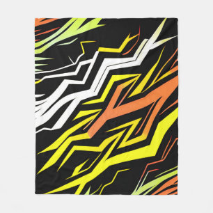 Couverture Polaire Bandes orange jaune Abstraites