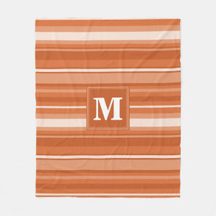 Couverture Polaire Bandes orange monogrammes