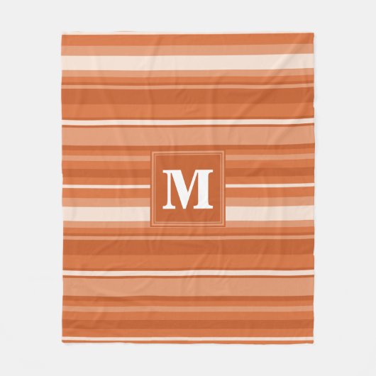 Couverture Polaire Bandes orange monogrammes (Devant)