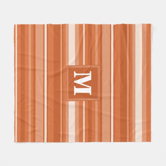 Couverture Polaire Bandes orange monogrammes (Devant (Horizontal))