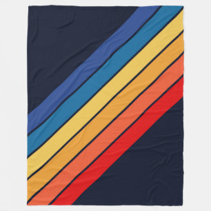 Couverture Polaire Bandes rétro Colorée les années 70 80s Design