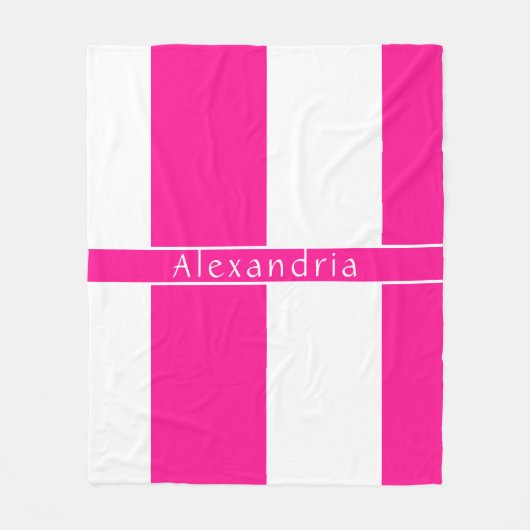 Couverture Polaire Bandes roses chaudes personnalisées (Devant)