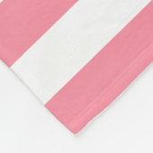 Couverture Polaire Bandes roses et blanches douces (Coin)