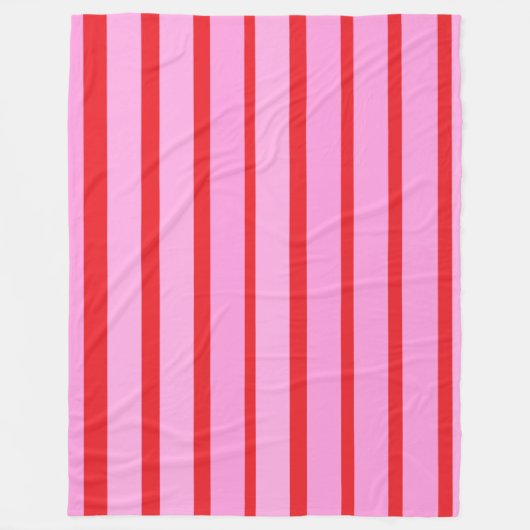 Couverture Polaire Bandes roses et rouges (Devant)