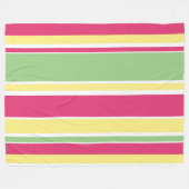 Couverture Polaire Bandes roses, vertes et jaunes (Devant (Horizontal))