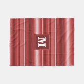 Couverture Polaire Bandes rouges monogrammes (Devant (Horizontal))