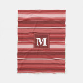 Couverture Polaire Bandes rouges monogrammes (Devant)