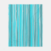 Couverture Polaire Bandes turquoises verticales (Devant)