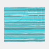 Couverture Polaire Bandes turquoises verticales (Devant (Horizontal))