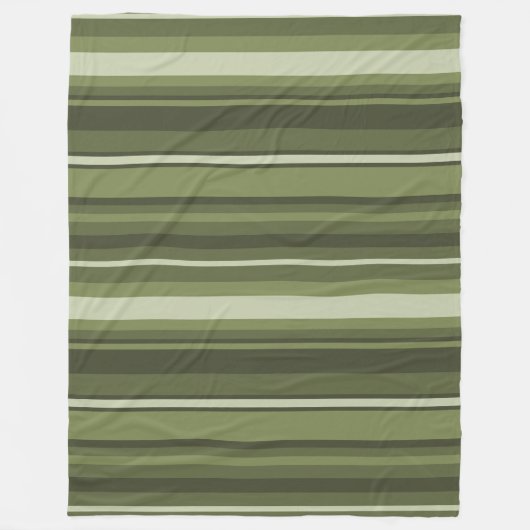 Couverture Polaire Bandes vert olive (Devant)
