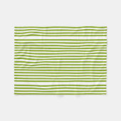 Couverture Polaire Bandes vertes et blanches sur (Devant (Horizontal))