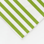 Couverture Polaire Bandes vertes et blanches sur (Coin)
