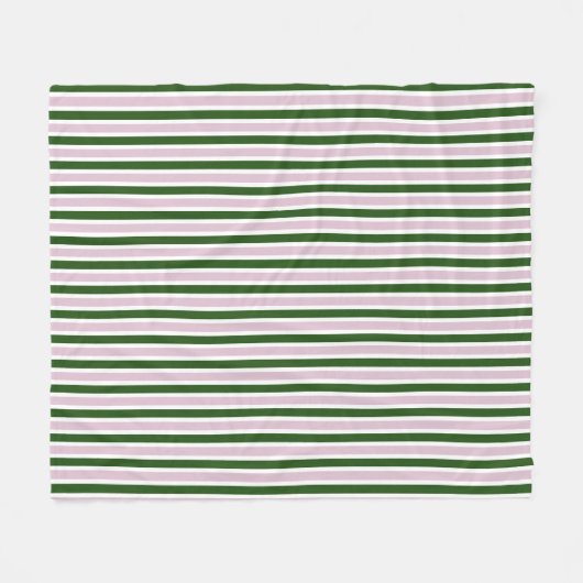 Couverture Polaire Bandes vertes et roses (Devant (Horizontal))