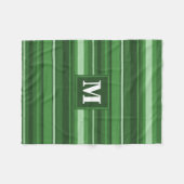 Couverture Polaire Bandes vertes monogrammes (Devant (Horizontal))