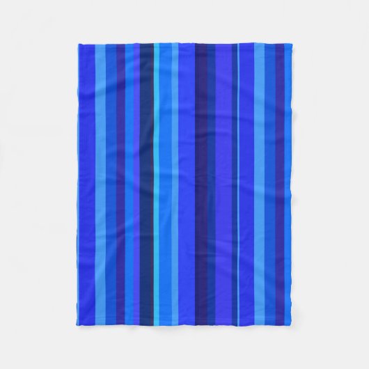 Couverture Polaire Bandes verticales bleues (Devant)