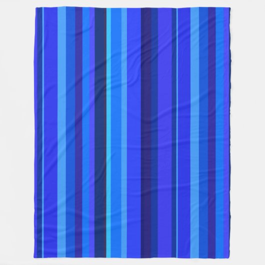 Couverture Polaire Bandes verticales bleues (Devant)