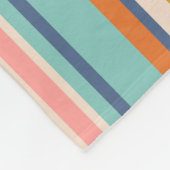 Couverture Polaire Bandes verticales rétrospectives bleu orange et ja (Coin)